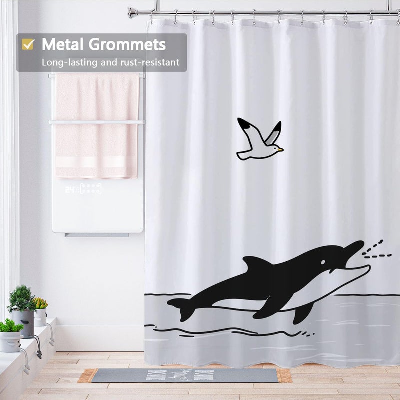 LLSCL Fabric Shower Curtain Liner with Magnets, Waterproof Hotel Quality, 72 x 72 Machine Washable - Image 2